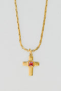 ADA RED // Le collier croix grenat