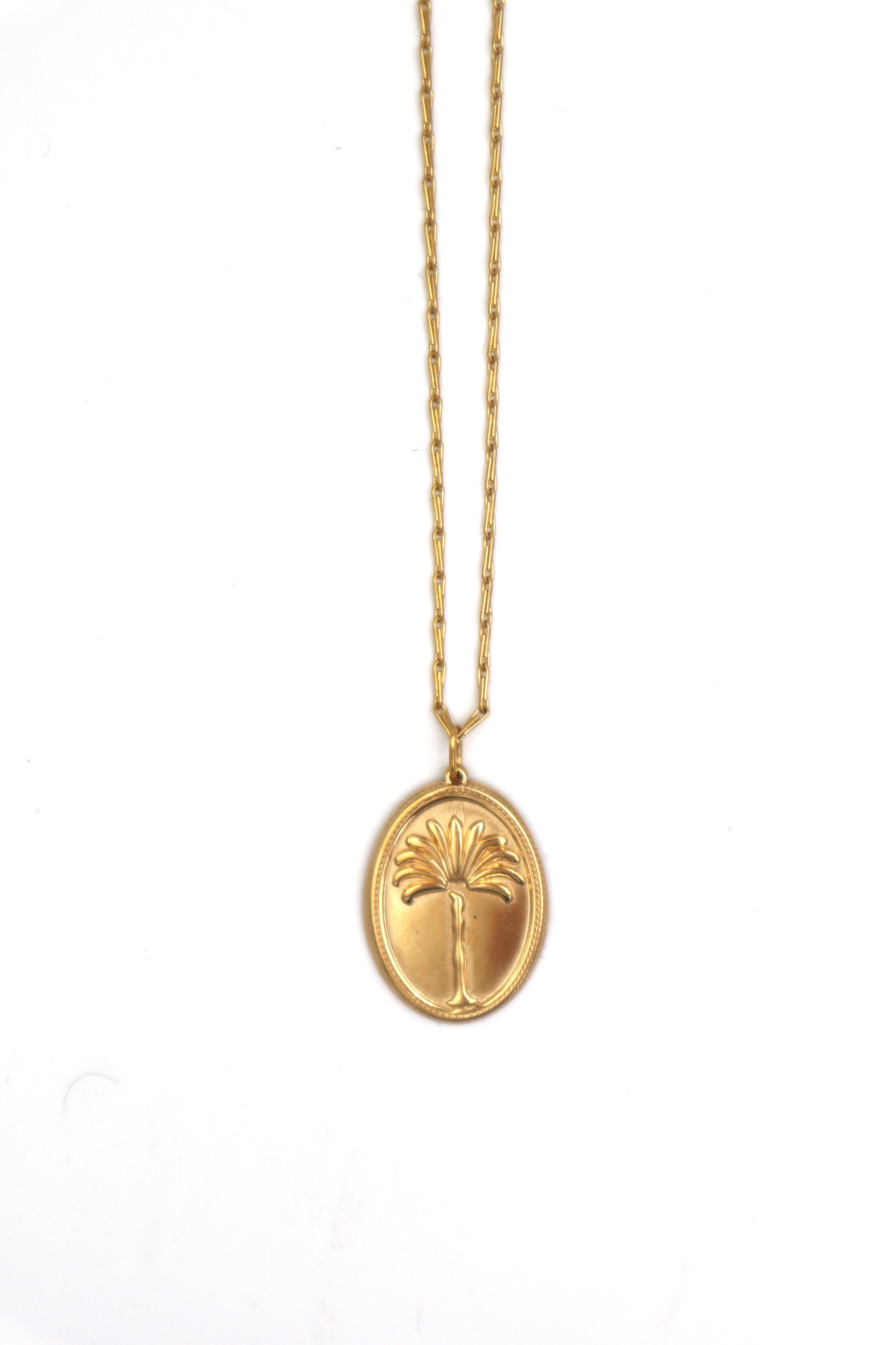 SIAM // Le collier médaillon Palmier