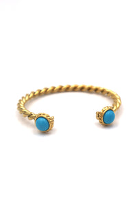 PIPA BLUE// 2 turquoise pearl bangle