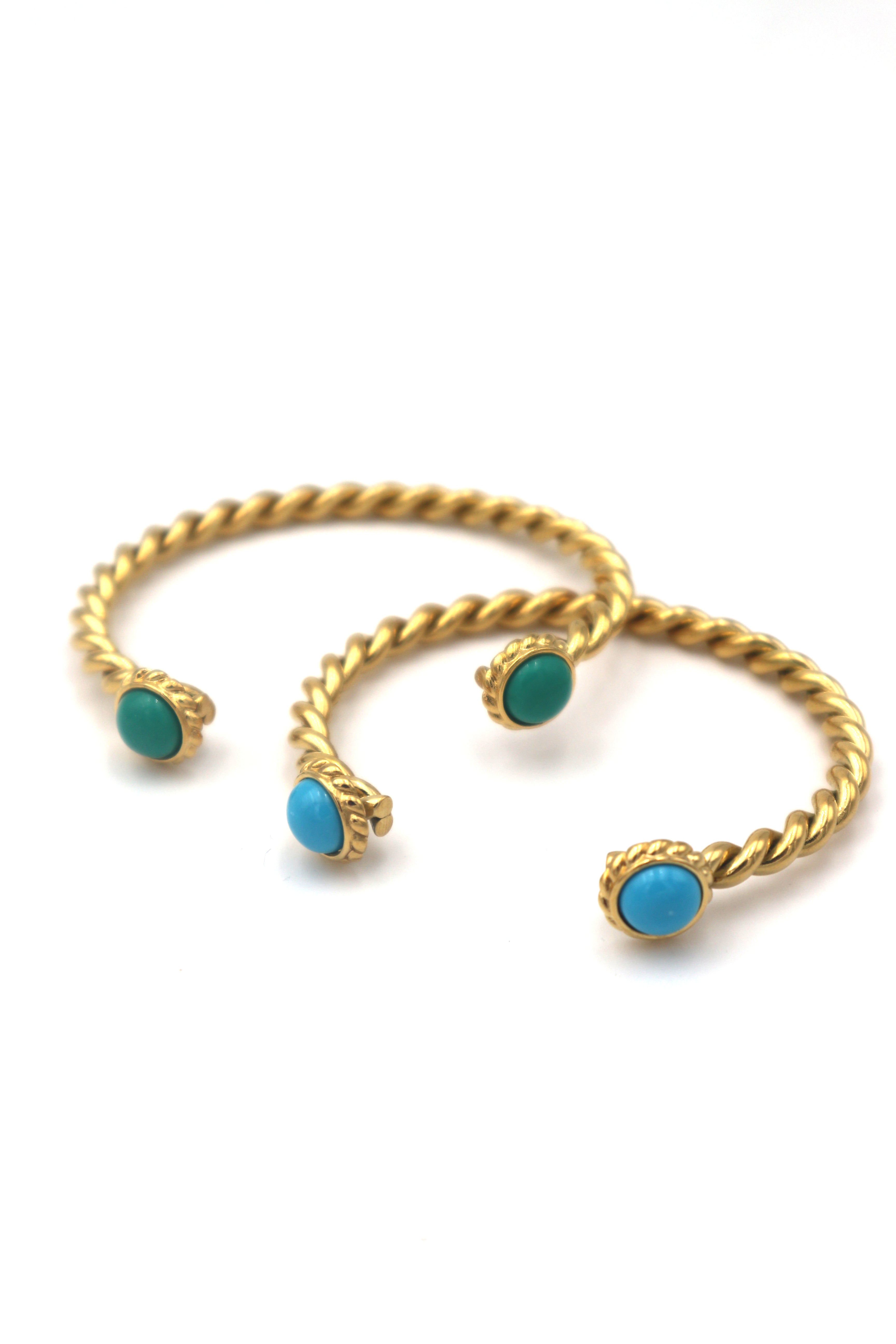 PIPA BLUE// 2 turquoise pearl bangle