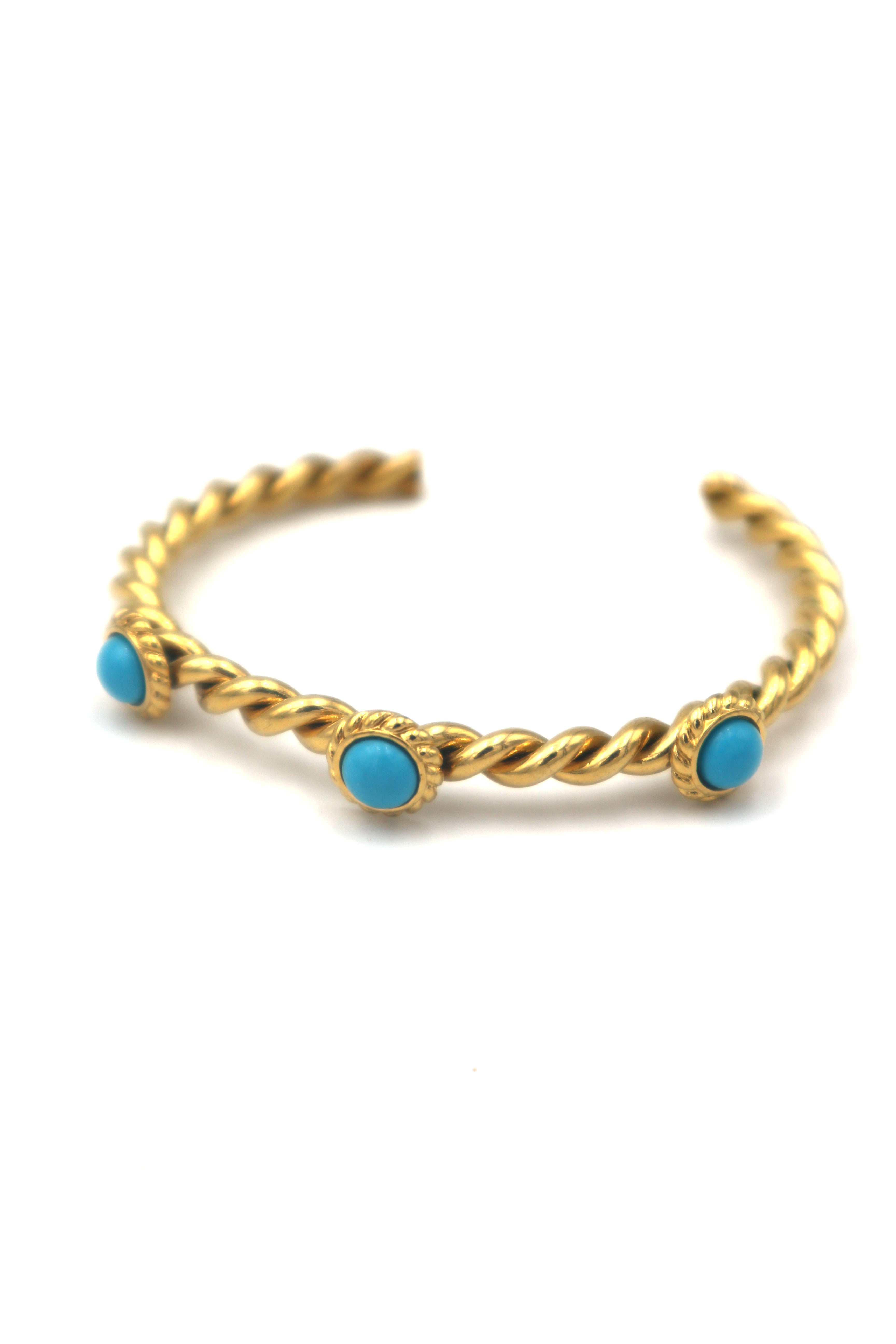 KATE // 3 turquoise pearl bangle