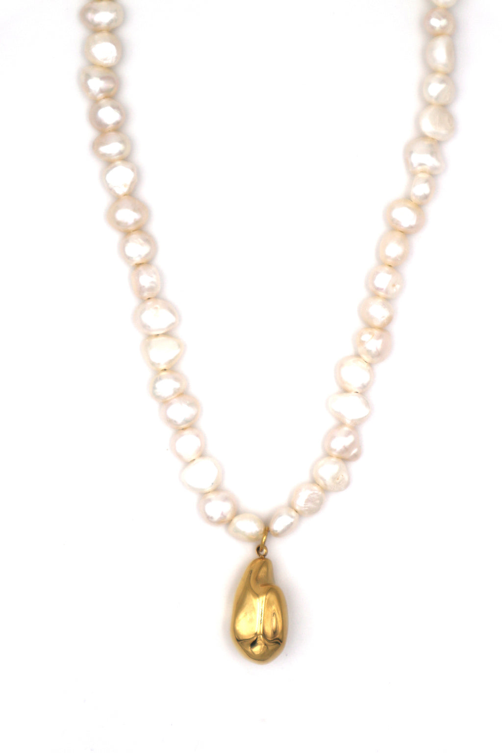 MAWI // Natural pearl and gold pearl necklace